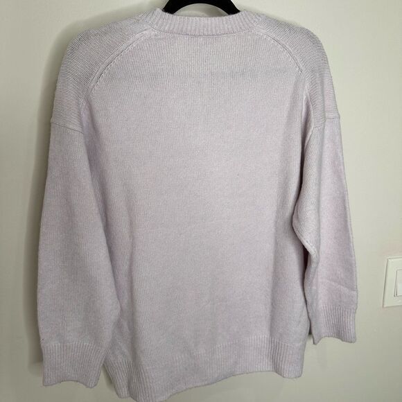 Zara Lilac Oversized V-Neck Sweater - Picture 9 of 11